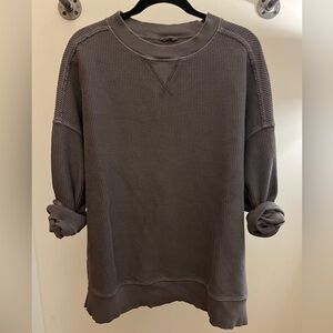 Aerie Big Chill Textured Crew Sweatshirt
